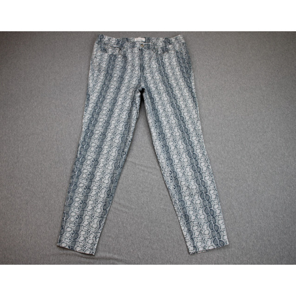 Nicole Miller Pants Womens 12 Stretch High-Rise Straight Leg Snake Print - Picture 1 of 8